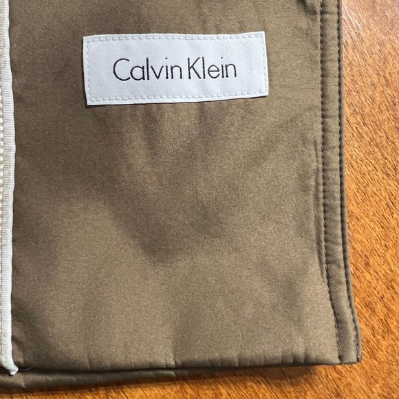 CALVIN KLEIN Trench Coat 0X Bronze Brown Single Breasted Belted Button Up Womens - Picture 10 of 12